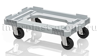 Тележка пластиковая с отверстием без тормозов серая в Апатитах