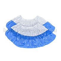 Бахилы бело-синие 1000 шт (500 пар), 48 мкм, двойная подошва, с одной резинкой, Эконом+ в Апатитах