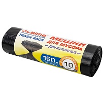 Мешки для мусора 160 л, черные, в рулоне 10 шт., ПВД, 30 мкм, 1200х900 мм, LAIMA ULTRA, 607694 в Апатитах