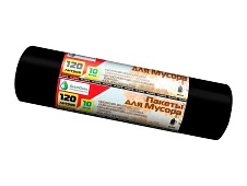 Мешки для мусора 120 л, черные, в рулоне 10 шт., ПНД, 12 мкм, 1100х700 мм, MIRPACK Classik, 1201011