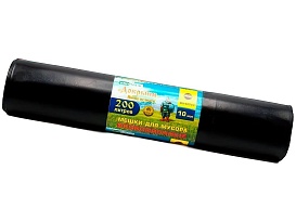 Мешки для мусора 200 л, ароматизированные, черные, в рулоне 10 шт., ПВД, 100 мкм, 1200х800 мм, Добрыня, Dob20010black в Апатитах