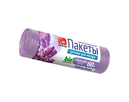 Мешки для мусора 60 л, ароматизированные, Лаванда, сиреневые, в рулоне 20 шт., ПНД, 9 мкм, 650х550 мм, GRIFON Aroma, 101-023 La в Апатитах