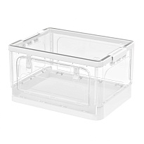 Ящик пластиковый складной прозрачный, дно белое, 360х235х230 мм, с колесиками в Апатитах Ящик пластиковый складной прозрачный, дно белое, 360х235х230 мм, с колесиками в Апатитах