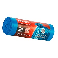 Мешки для мусора 160 л, синие, в рулоне 10 шт., ПВД, 21 мкм, 1200х870 мм, PACLAN Big&Strong, 604075 в Апатитах