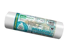 Мешки для мусора 180 л, ароматизированные, белые, в рулоне 10 шт., ПВД, 35 мкм, 1100х930 мм, PREMIUM+, 180105302 в Апатитах