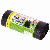 Мешки для мусора 30 л, черные, в рулоне 30 шт., ПНД, 7 мкм, 550х480 мм, Любаша, 608089 в Апатитах