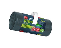 Мешки для мусора 240 л, трехслойные, синие, в рулоне 20 шт., ПВД 30 мкм, 1400х1100 мм, GRIFON STRONG HoReCa, 101-534