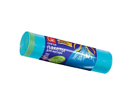 Мешки для мусора 35 л, с завязками, голубые, в рулоне 20 шт., ПНД, 12 мкм, 560х530 мм, GRIFON, 101-061 в Апатитах