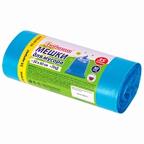 Мешки для мусора 35 л, синие, в рулоне 30 шт., ПНД, 10 мкм, 600х500 мм, Любаша, 608091 в Апатитах