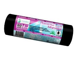 Мешки для мусора 60 л, черные, в рулоне 20 шт., ПНД, 7 мкм, 700х600 мм, MIRPACK Classik, 602050 в Апатитах