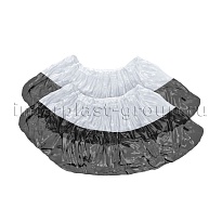 Бахилы бело-черные 1000 шт (500 пар), 48 мкм, двойная подошва, с одной резинкой, Эконом+ в Апатитах