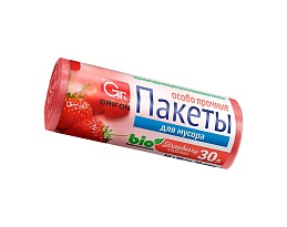 Мешки для мусора 30 л, ароматизированные, Клубника, красные, в рулоне 20 шт., ПНД, 9 мкм, 560х530 мм, GRIFON Aroma, 101-020 K в Апатитах