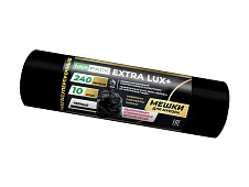 Мешки для мусора 240 л, черные, в рулоне 10 шт., ПВД 60 мкм, 1300х930 мм, EXTRA LUX+, 24010115