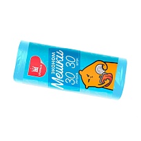 Мешки для мусора 30 л, синие, в рулоне 30 шт., ПНД, 5 мкм, 560х480 мм, Эконом, МЭ3841 (ПМ-30-30) в Апатитах